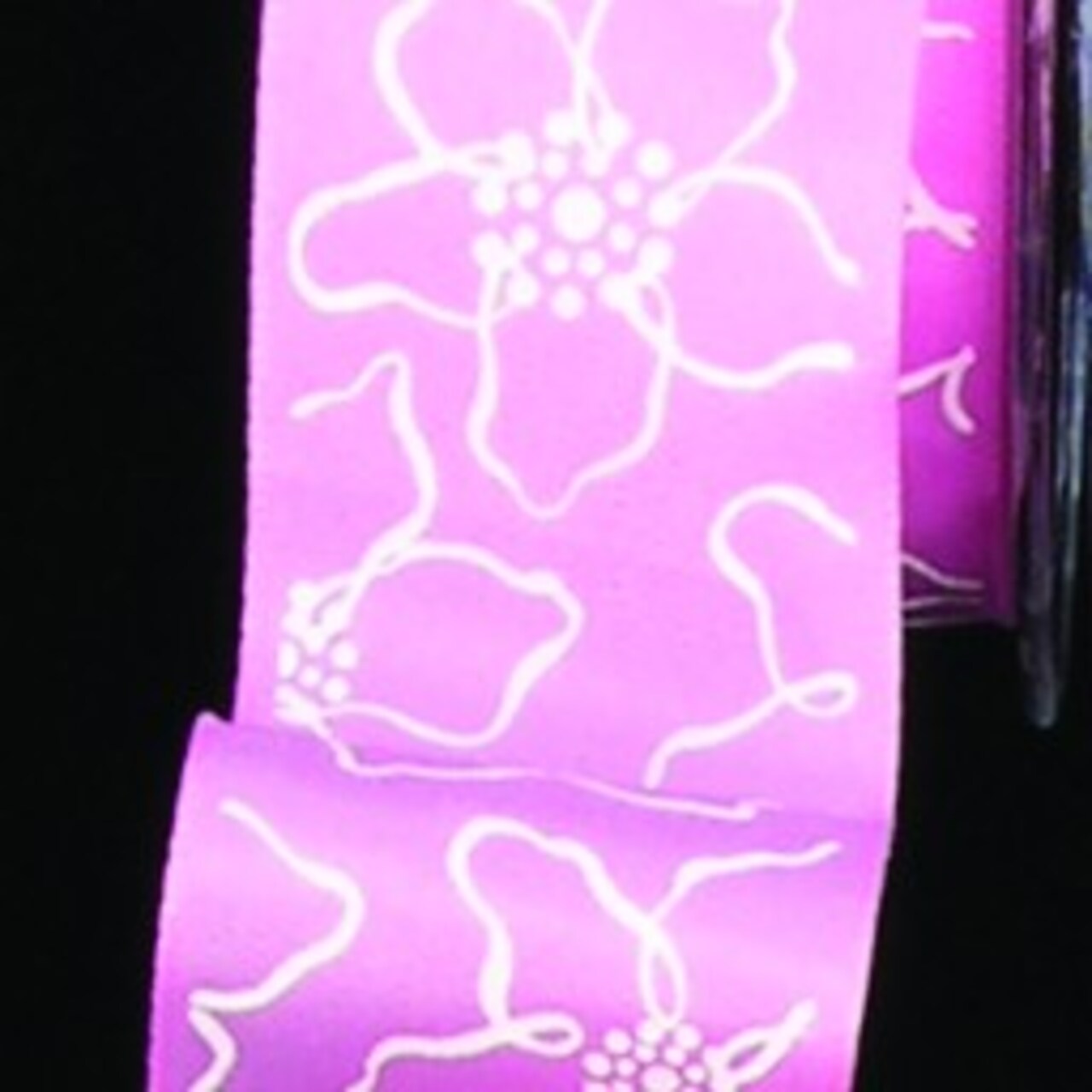 The Ribbon People Pink and White Floral Print Wired Craft Ribbon 1.5" x 27 Yards